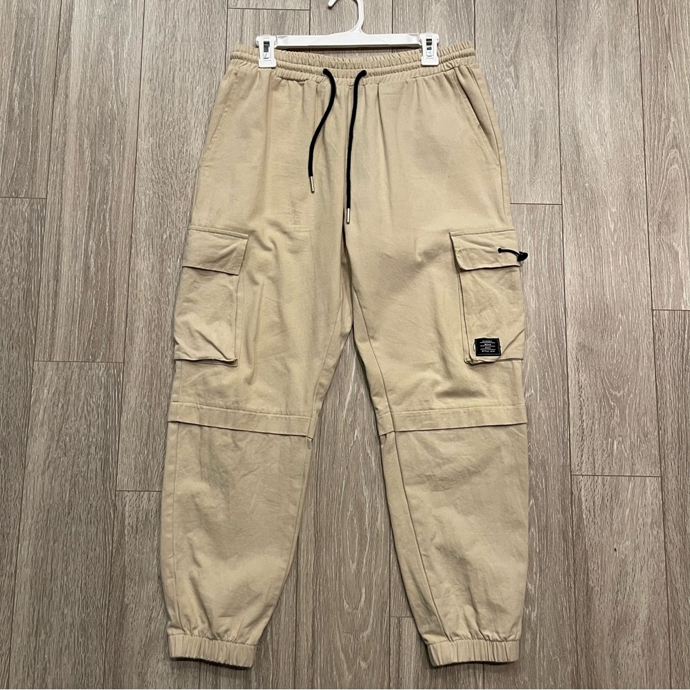 Beige Utility Cargo Pants